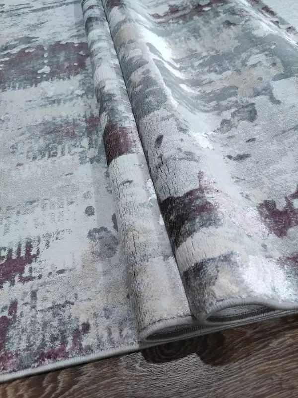 Турецкий ковер Флоранс 6022 grey-lilac из хлопка и вискозы на пол